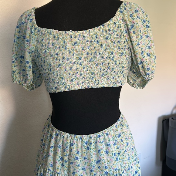 Nwot Lush Blue and White Sleeveless Sundress - Picture 4 of 4